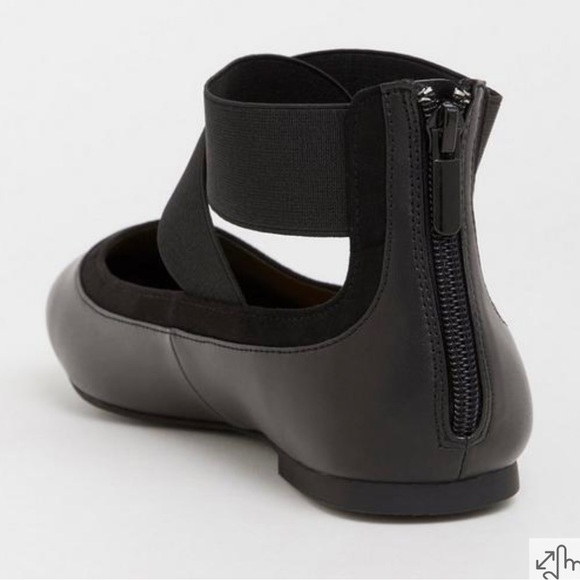 TORRID BLACK FAUX LEATHER ELASTIC STRAP BACK-ZIP WIDE WIDTH BALLET FLAT Sz10W - Picture 4 of 12
